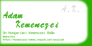 adam kemenczei business card