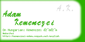 adam kemenczei business card